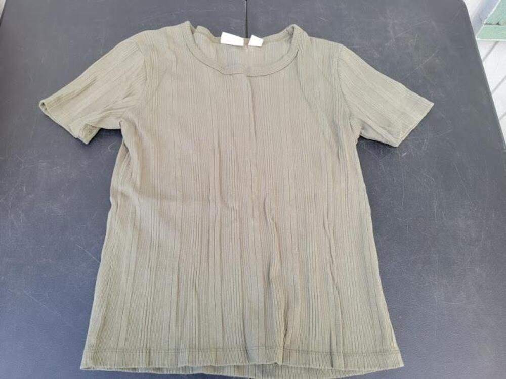 Crossroads Shirt Womens Medium Green Ribbed Short Sleeve Casual Top Honduras
